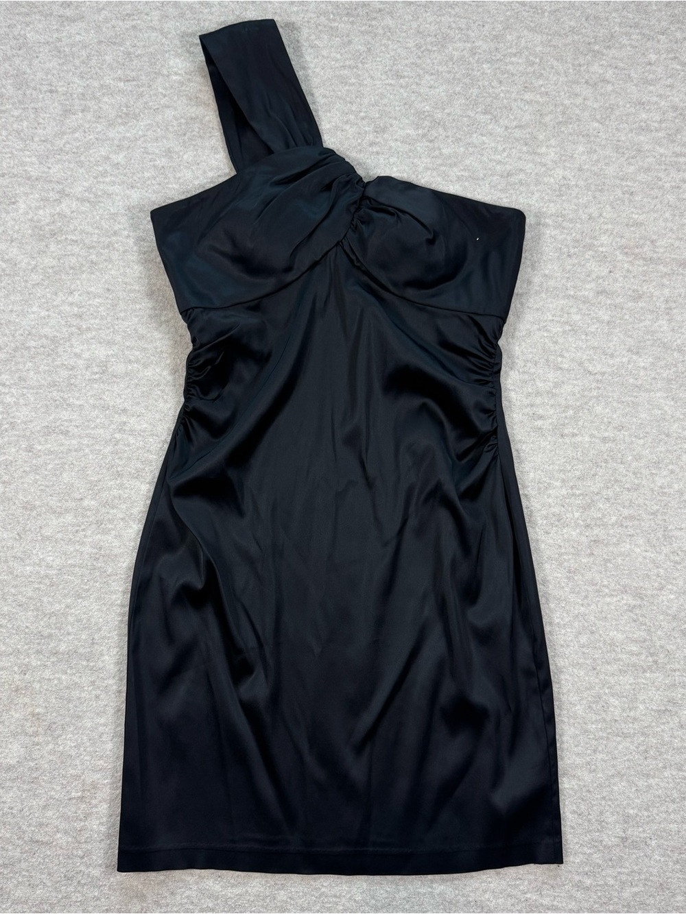 Donna Ricco Black One-Shoulder Midi Dress
